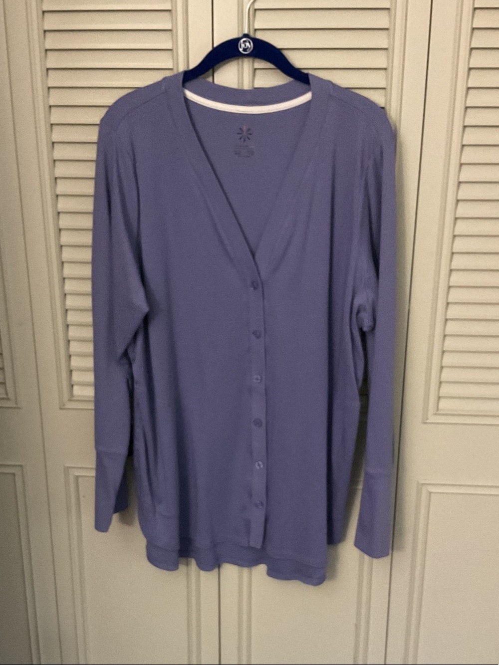 Isaac Mizrahi Lavender V-Neck Button Cardigan